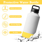Linkidea Water Bottle Boot Compatible with YETI Rambler Bottle 64oz, Silicone Water Bottle Bottom Sleeve Cover Protector, Waterbottle Bumper (Yellow)