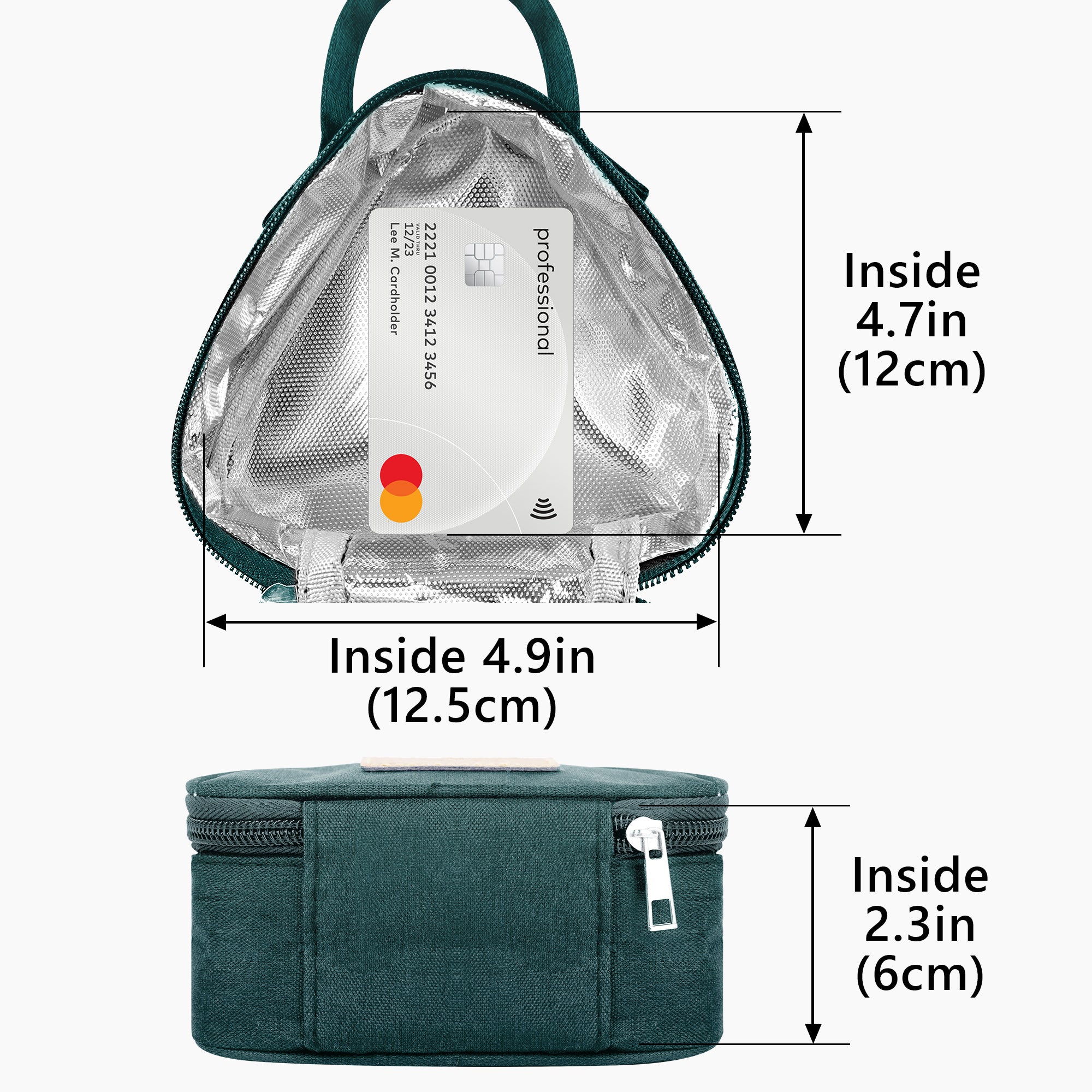Linkidea Mini Snack Bag, Reusable Insulated Snacks Storage Bag for Fruit, Lightweight Leak-proof Lunch Box Fits Picnic, Work, Use (Green)