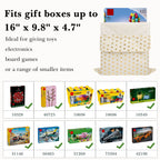 Linkidea 4 Pack Reusable Drawstring Gift Bags, Fabric Party Favor Bags for Birthday, Christmas & Holiday, Toy Storage Pouch for Building Blocks, Bricks & Goodie Bags (Beads Pattern)