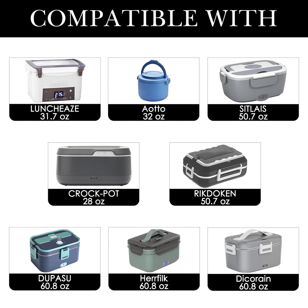 Linkidea Insulated Lunch Bag for Adults, Large Lunch Tote with Handle & Zipper, Reusable Cooler Box Bag Compatible with Crock Pot, DUPASU, Aotto, LUNCHEAZE Electric Heated Lunch Box (Black)