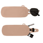 Extra Large Sunglasses Pouch Case, Silicone Oversized Sun Glasses Organizer Soft Bag Compatible with Gucci GG0595S GG0875S GG0351S GG1087S Versace VE4395 (XXL, Brown)