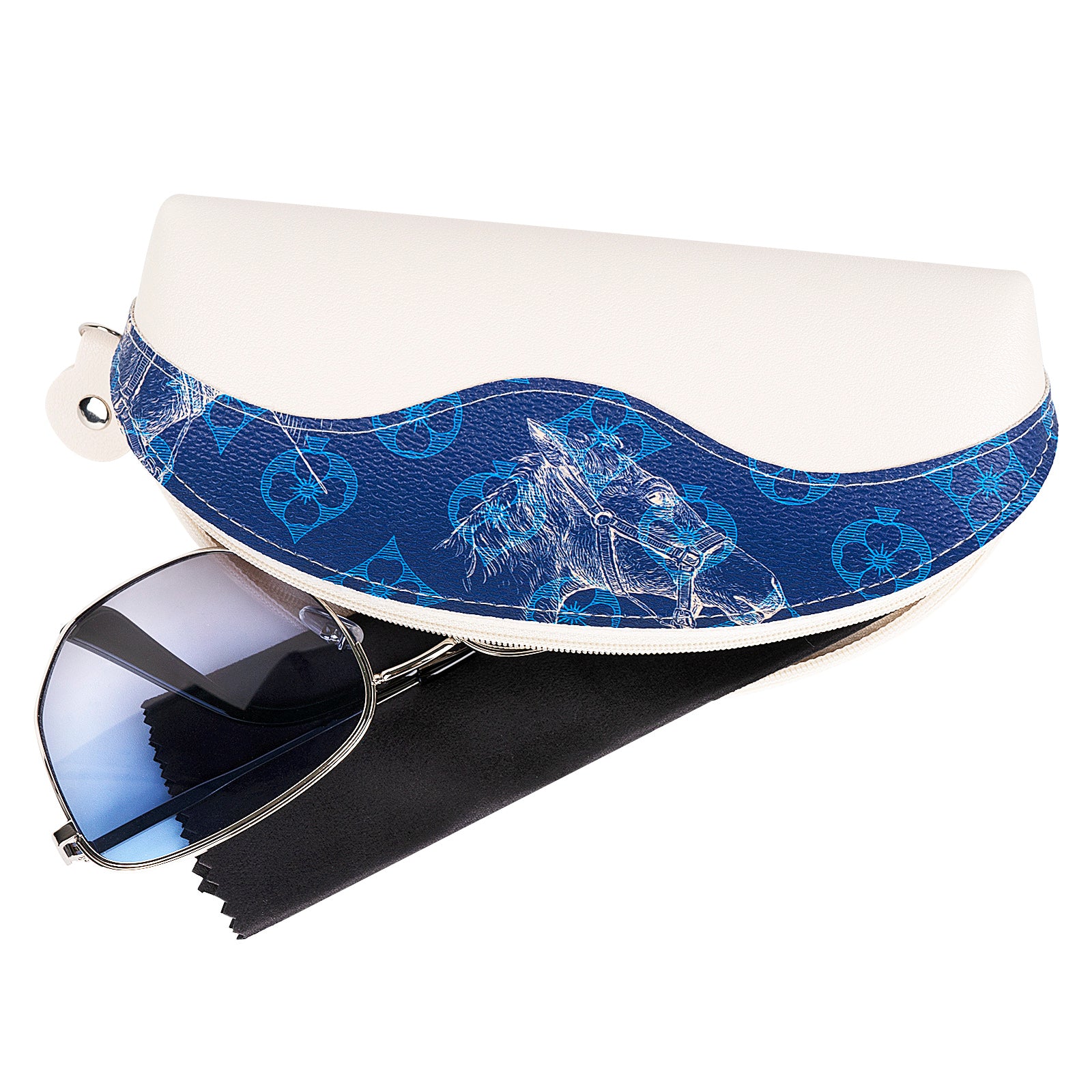 Extra Large Sunglasses Pouch Case, Vegan Leather Sun Glasses Organizer Soft Bag Compatible with DIOR Missdior B1U EverDior A1U Gucci GG0595S GG0875S GG0351S Versace VE4395 VE2230B (XXL)