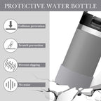Linkidea Water Bottle Boot Compatible with YETI Rambler Jr. Kids 12oz, Rambler 12oz/18oz, Yonder 20oz/25oz, Silicone Anti-Slip Bottle Bottom Sleeve Bumper Protector (Grey / 2 Pack)