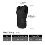 Linkidea Youth Soccer Impact Vest, Padded Protective Sleeveless Chest Vest for Contact Sports, Soccer Goalie Vest with Torso & Rib Protection, Lightweight, Non-Restrictive, Ages 10-14