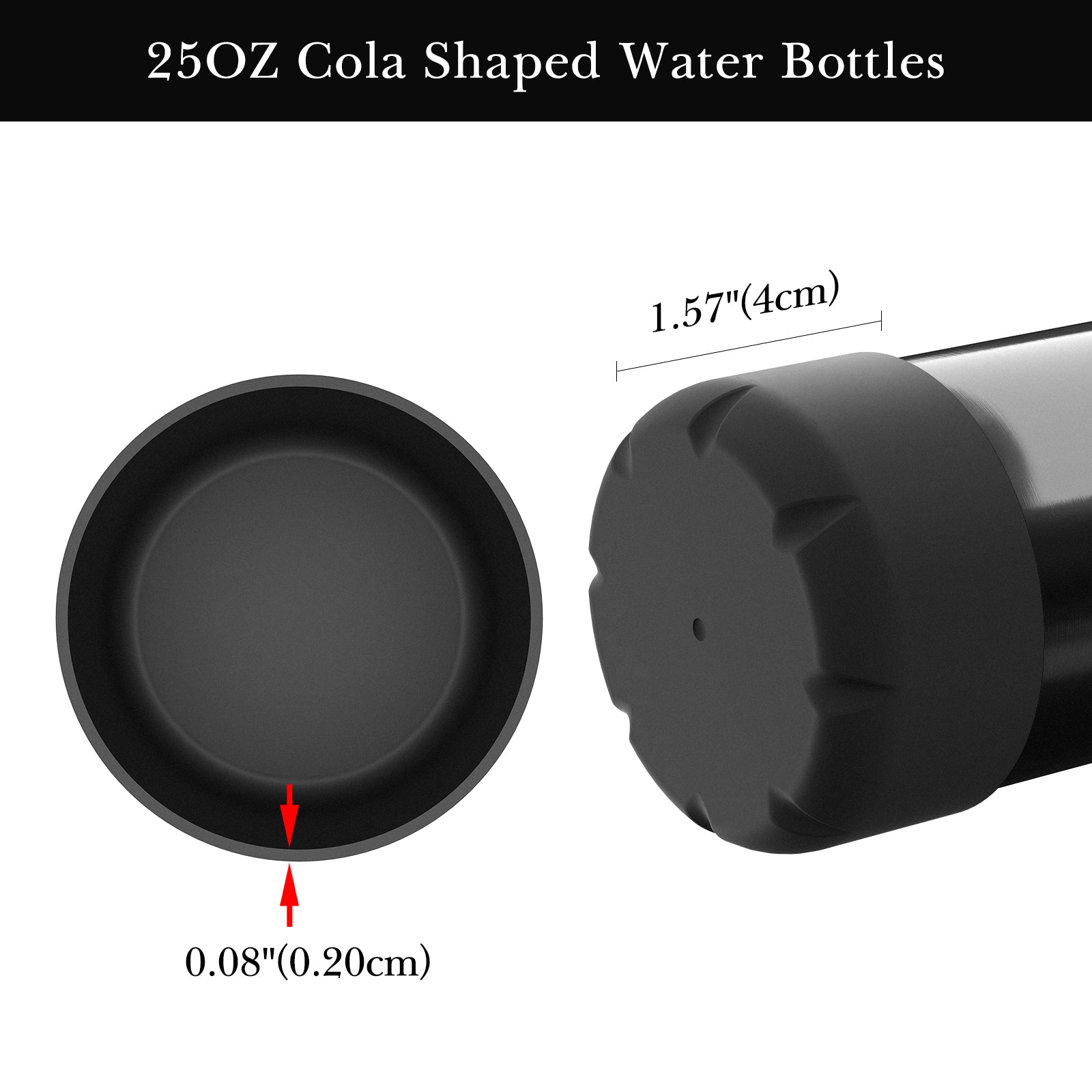 Linkidea 2 Pack Water Bottle Boot Compatible with 25oz ORIGINAL, BJPKPK, Konokyo 25oz Cola Shaped Bottles, Silicone Bottle Boot Bottom Sleeve Cover Protector, Bottle Bumper (Black)