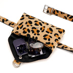 Chain Belt for Women, Leopard Brown Waist Chains with Storage Bag, 41 Inch Adjustable Chunky Body Fashion Accessory