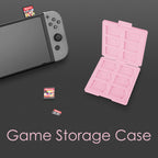 Linkidea Game Card Case Compatible with Nintendo Switch NX, NS, Hard Shell Protective Storage Carrying Box with 12 Card Slots and Micro SD Card Holder (Pink)