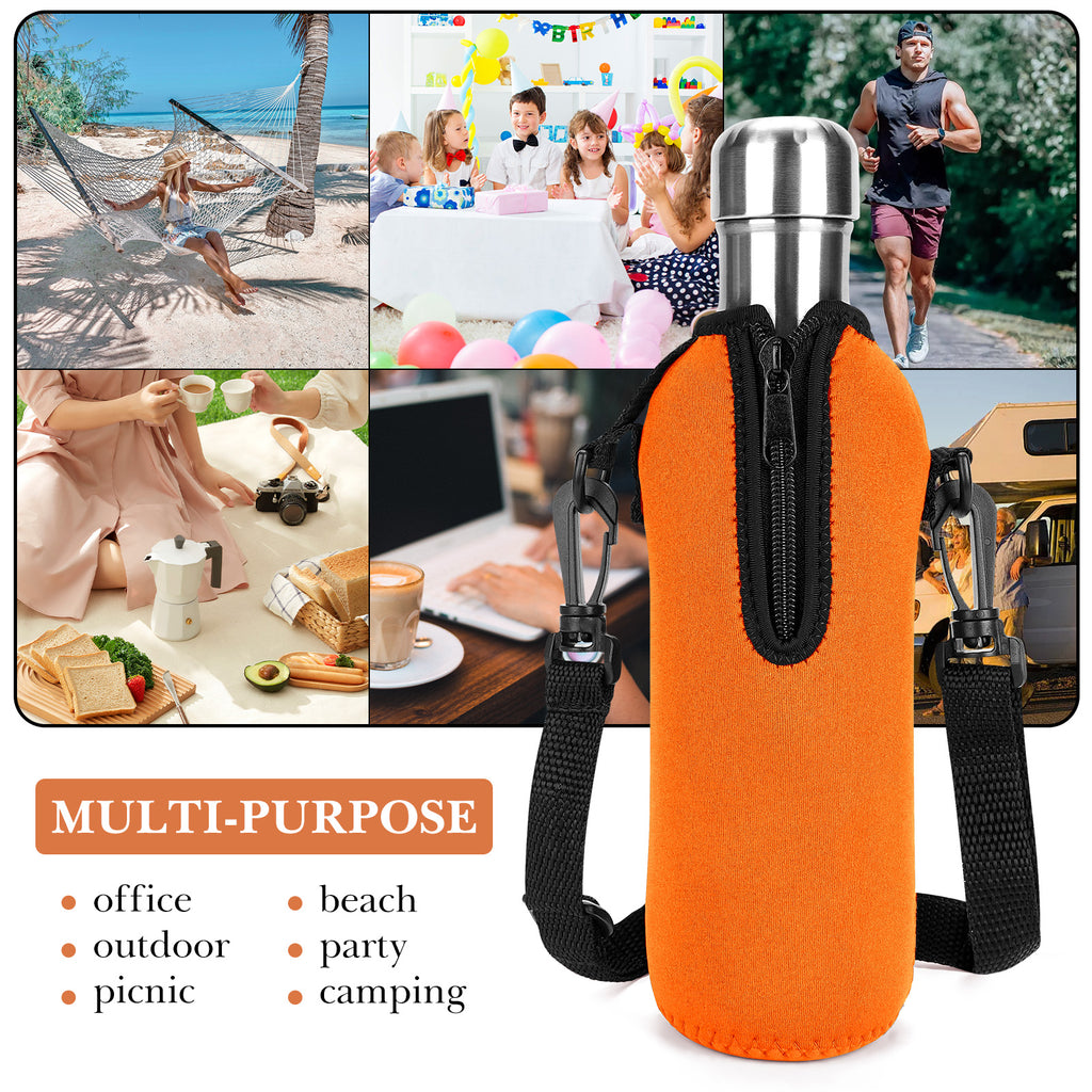 Linkidea Neoprene Water Bottle Carrier with Strap Compatible with S ORIGINAL, Koodee, MIRA 17oz Cola Shaped Bottle, Insulated Waterbottle Sling Bag Holder with Shoulder Strap, Orange