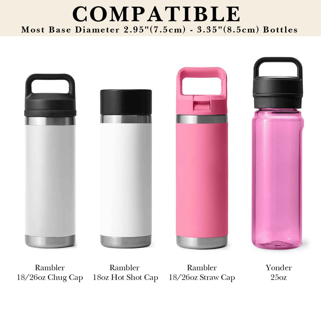 Linkidea Neoprene Water Bottle Carrier with Strap Compatible with YETI Rambler Bottle 18oz/26oz, Yonder 25oz, Insulated Waterbottle Sling Bag with Shoulder Strap, Off White