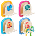 Linkidea 4 Pack Wall Mount Toothbrush Holder for Bathroom, Shower, Plastic Self Adhesive Wallmount Tooth Brush Hanger Compatible with Colgate, GUM, Brush Buddies Kids Toothbrush (Multi)