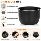 Linkidea 6 Qt Aluminum Alloy Inner Pot Compatible with Instant Pot Duo 7-in-1 Pressure Cooker, Nonstick Cooking Bowl Insert