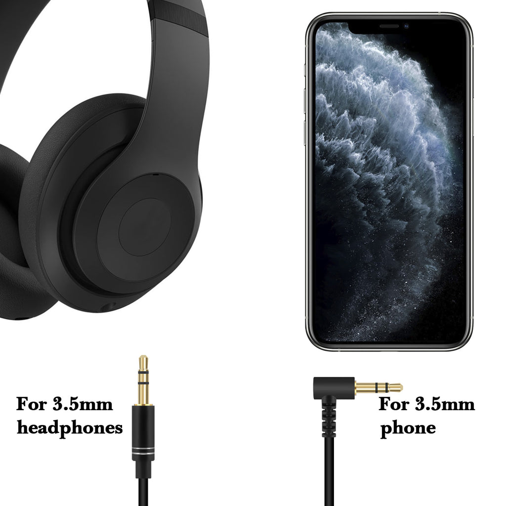 Linkidea Audio Cable for Beats Solo 4/3/2, Studio Pro/3/2, V-MODA Crossfade M-100, Crossfade LP2/M-80 Headphones, 3.5mm TRS to TRS Replacement Aux Cord (4.9ft/1.5m)