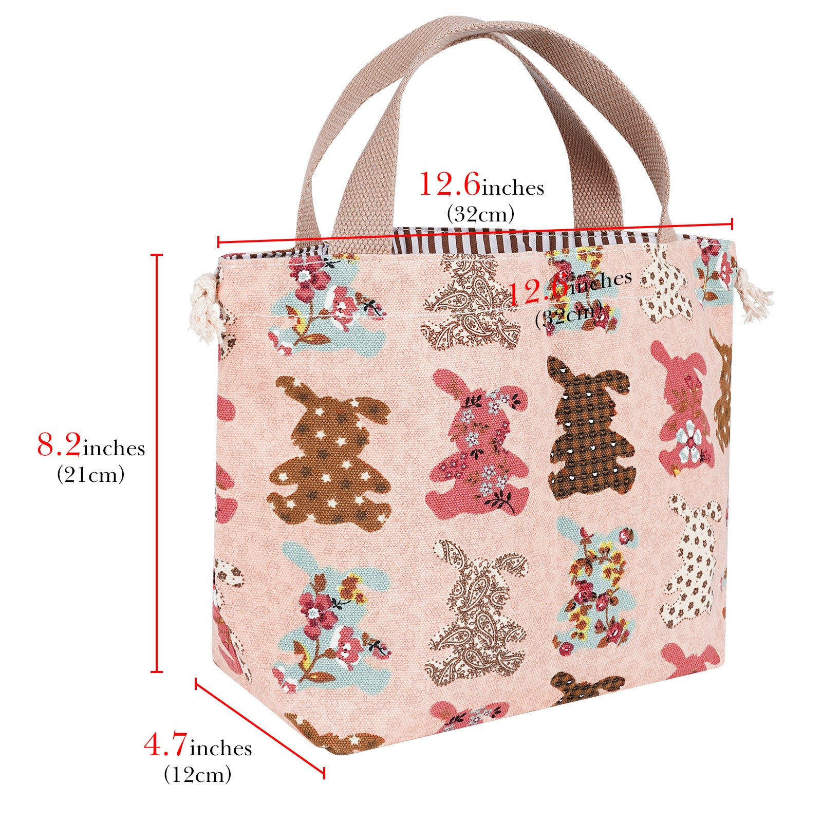 Linkidea Lunch Bag for Women, Portable Hand Held Insulation Lunch Bag, Small Lunch Bag for Travel Camp or Work, Compatible with ITERYN, ELLO, Bentoheaven, NaTraProw, Lunch Box (Pink)