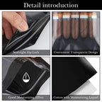 Linkidea 10 Pcs Ziplock Cigar Humidor Bag, 9.4"x 5.1" Portable Humidor Bags For Cigars, Reusable Travel Cigar Storage Accessories (Black)