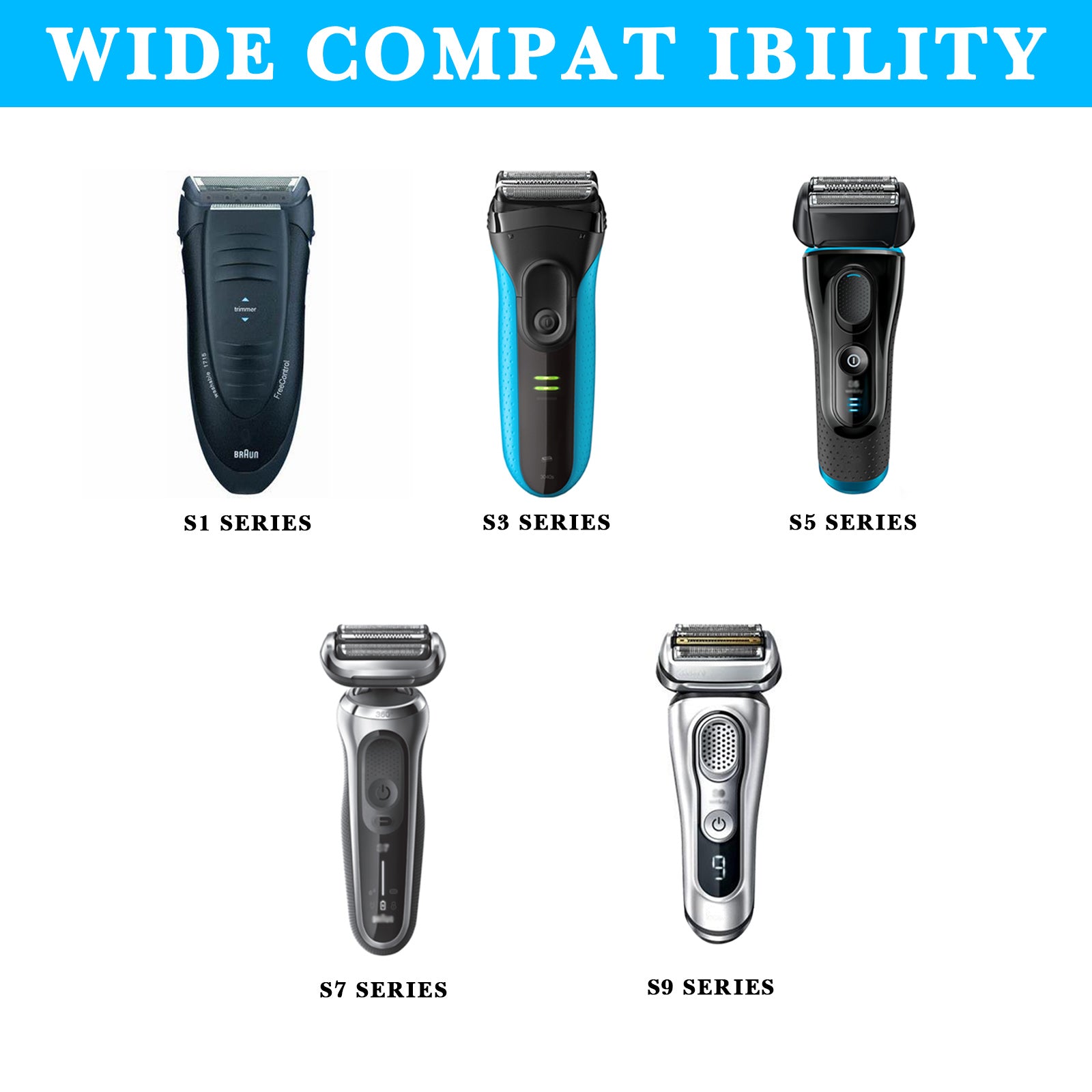 Linkidea 5V Shaver Charger Cord Compatible with Braun Series 1, 3, 5, 7, 9, Replacement USB Adapter Cable, Electric Razor Data Cable (Black)