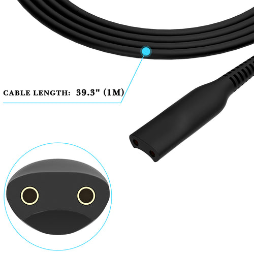 Linkidea 12V Shaver Charger Cable, Replacement USB Power Cord for Electric Razor, Fast Speed USB Charging