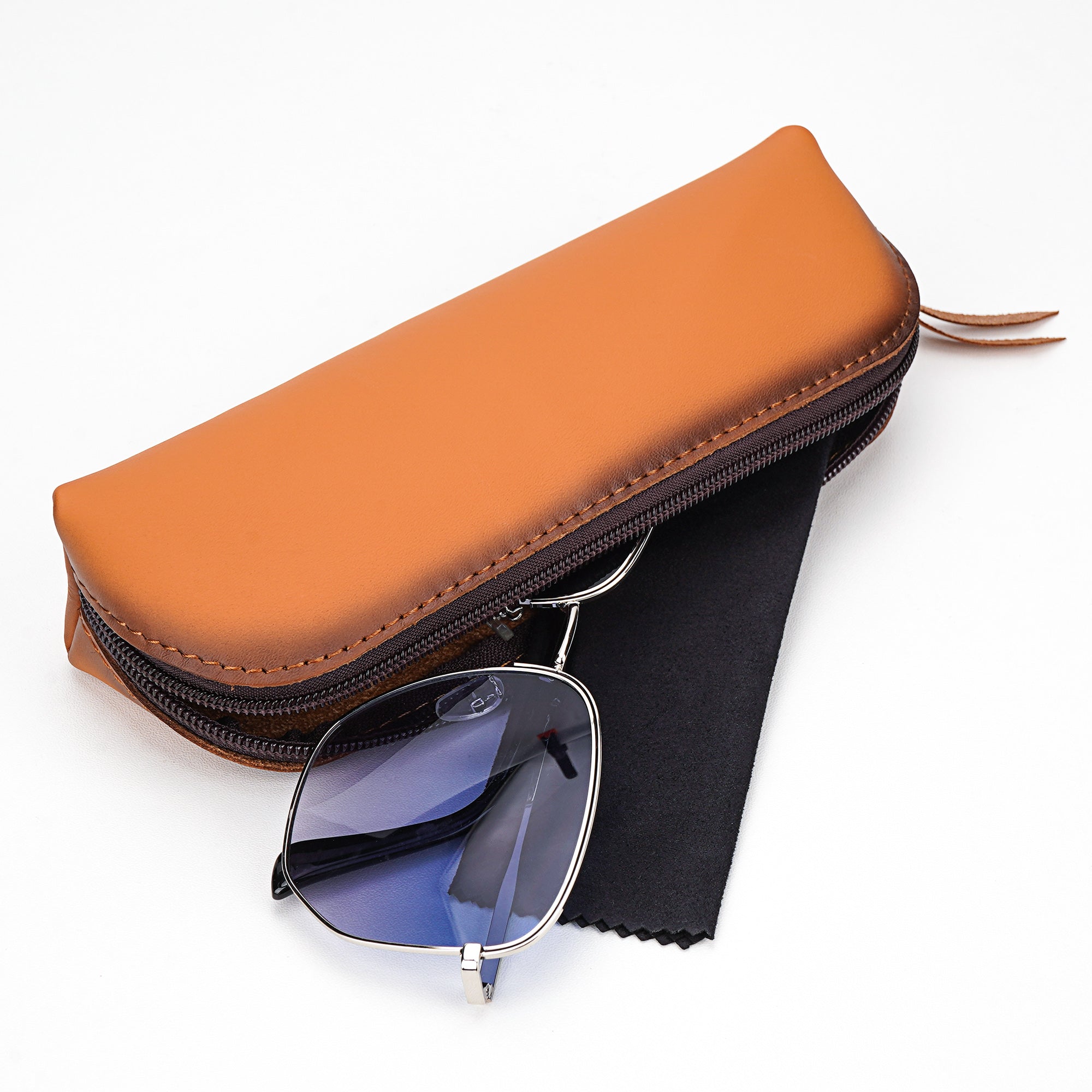 Extra Large Sunglasses Pouch Case, Vegan Leather Sun Glasses Organizer Soft Bag Compatible with DIOR Missdior B1U EverDior A1U GUCC1 GG0981S Prada PR 15W PR 24Z PR 15W (XXL)