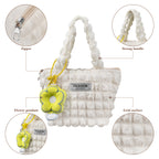 Linkidea Lunch Bag for Women, Insulated Lunch Bag with Hand Strap, Reusable Lunch Tote Bag with Zipper Fits Work, Daily Use, Compatible with Bentoheaven, Bentgo, Caperci (White)