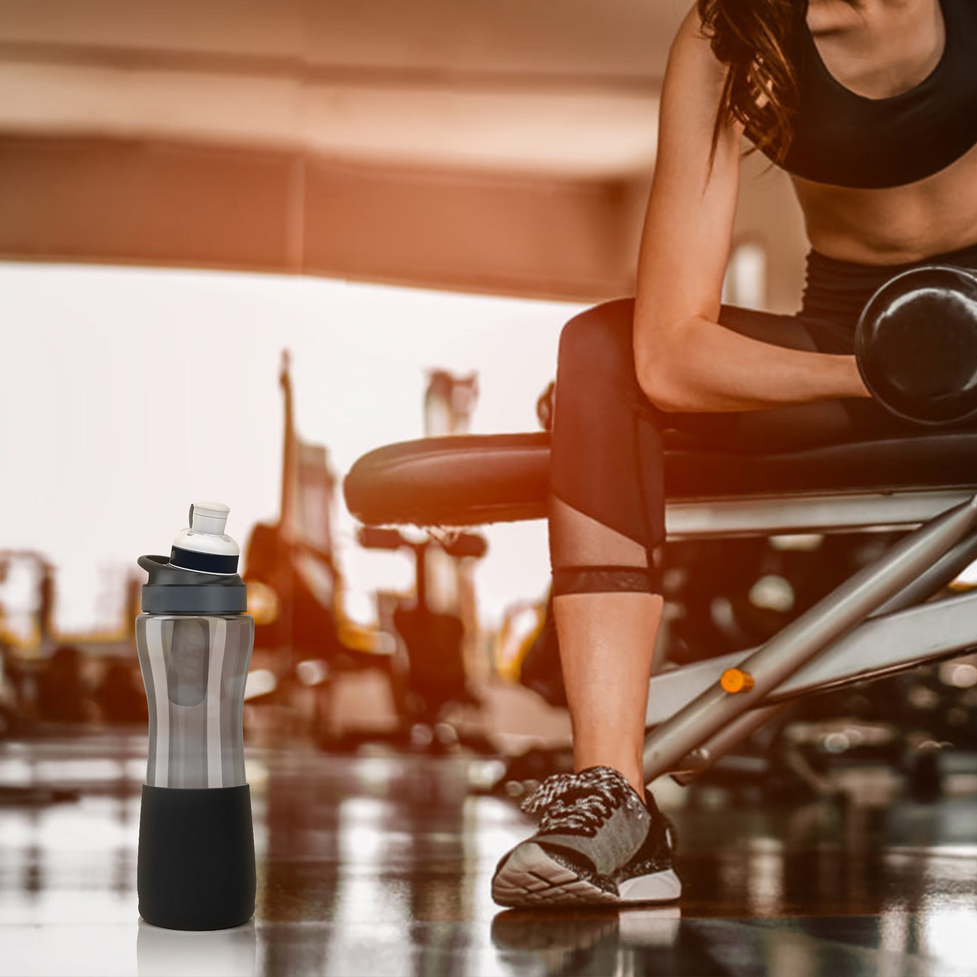 Linkidea 2 Pack Water Bottle Boot Compatible with Cirkul Plastic/Stainless Steel Bottle 22oz Series , Silicone Anti-Slip Bottle Bottom Sleeve Bumper Protector (Black)