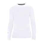 Soccer Compression Shirt for Kids, Breathable Moisture Wicking Long Sleeve Undershirt, Athletic Performance Base Layer Cold Weather Shirts for Child Age 8 - 9 (White, Size XS)