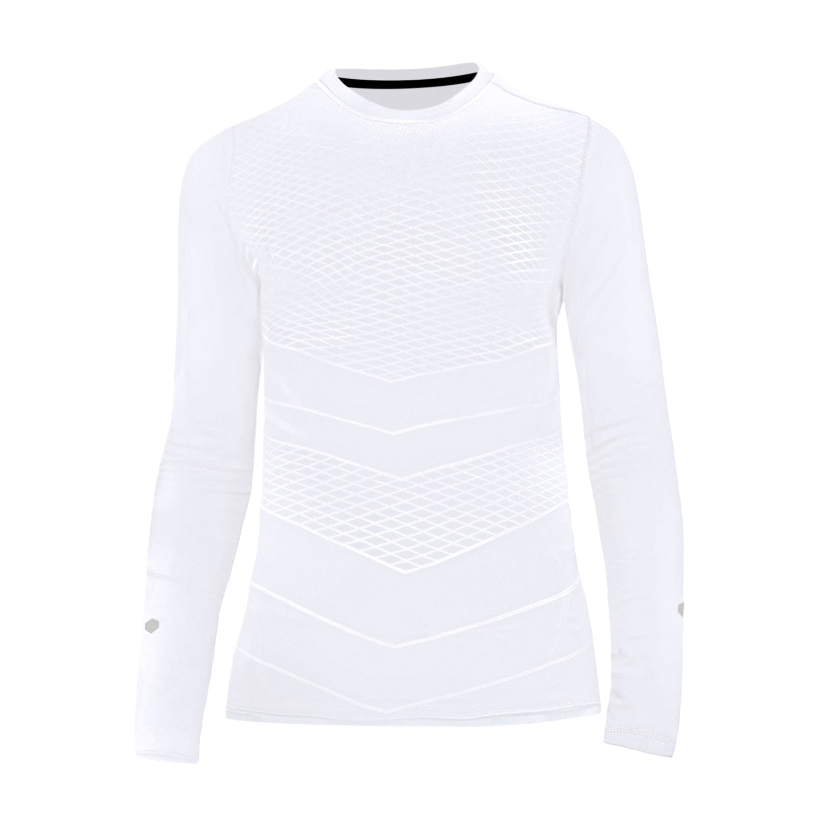 Soccer Compression Shirt for Kids, Breathable Moisture Wicking Long Sleeve Undershirt, Athletic Performance Base Layer Cold Weather Shirts for Child Age 8 - 9 (White, Size XS)