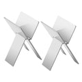 Linkidea 2 Pack Stainless Steel Cigar Holder, Folding Cigar Stand, Portable Cigar Stand Display Stand for Men (Silver)