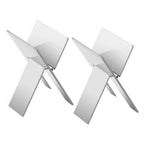 Linkidea 2 Pack Stainless Steel Cigar Holder, Folding Cigar Stand, Portable Cigar Stand Display Stand for Men (Silver)