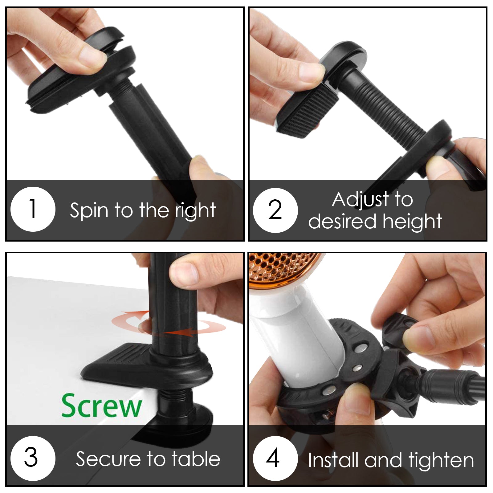 Linkidea Hair Dryer Stand, 360 Degree Rotating Blow Dryer Holder Hands-Free, Gooseneck Bracket with Clamp Mount for Dog Cat Grooming Home Salon