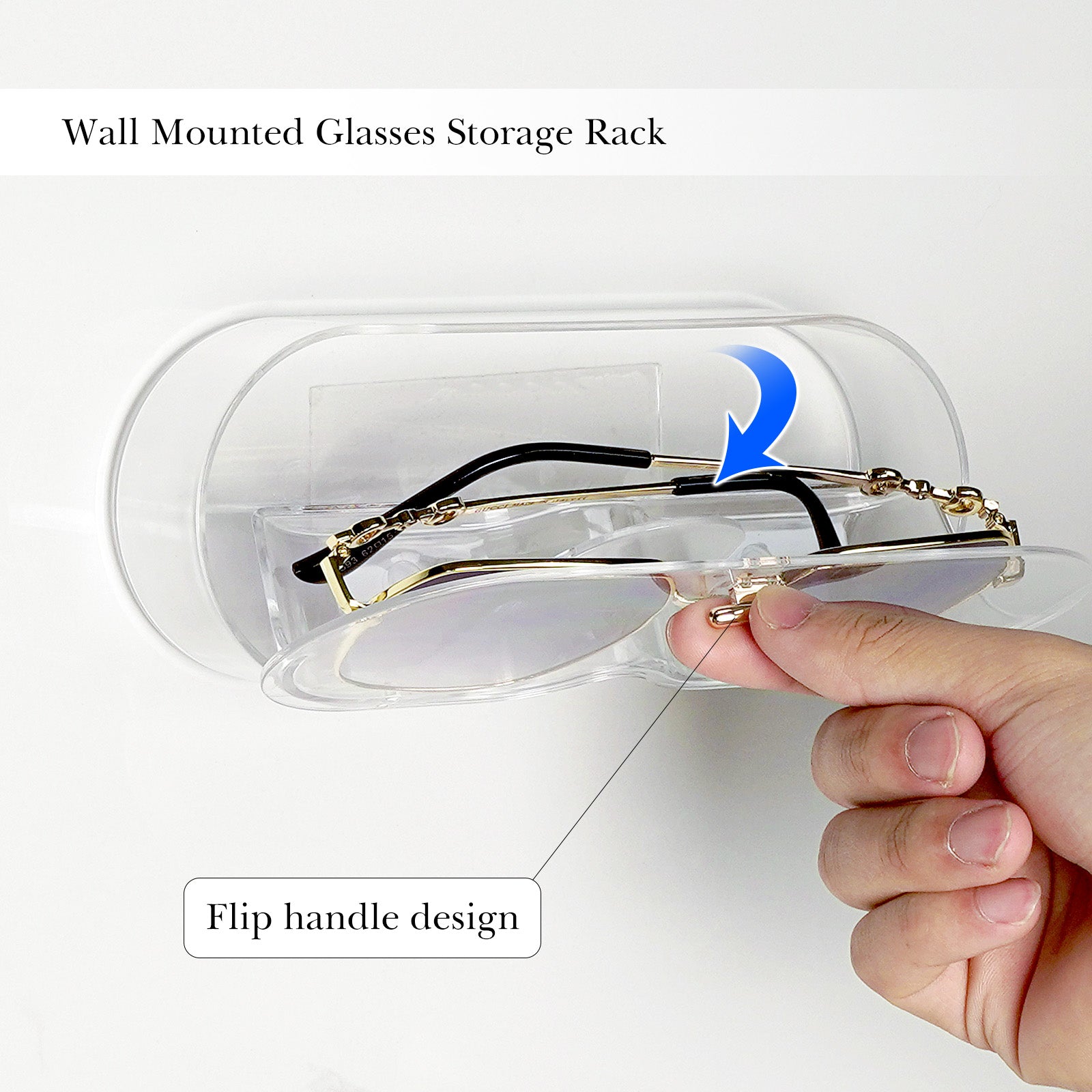 Extra Large Sunglasses Organizer Storage, Wall Mount Clear Glasses Sunglasses Holder with Cover, Sun Glasses Storage Organizer Compatible with Gucci GG0422S Ray Ban RB3025 RB3026 RB3016