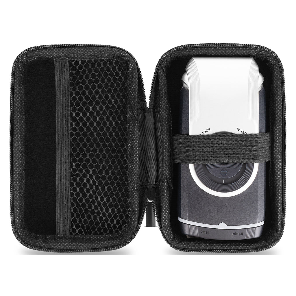 Linkidea Travel Shaver Case, Protective Mini Electric Razor Storage Bag, Compatible with Braun M60, M90, Portable Shaver Holder (Black)