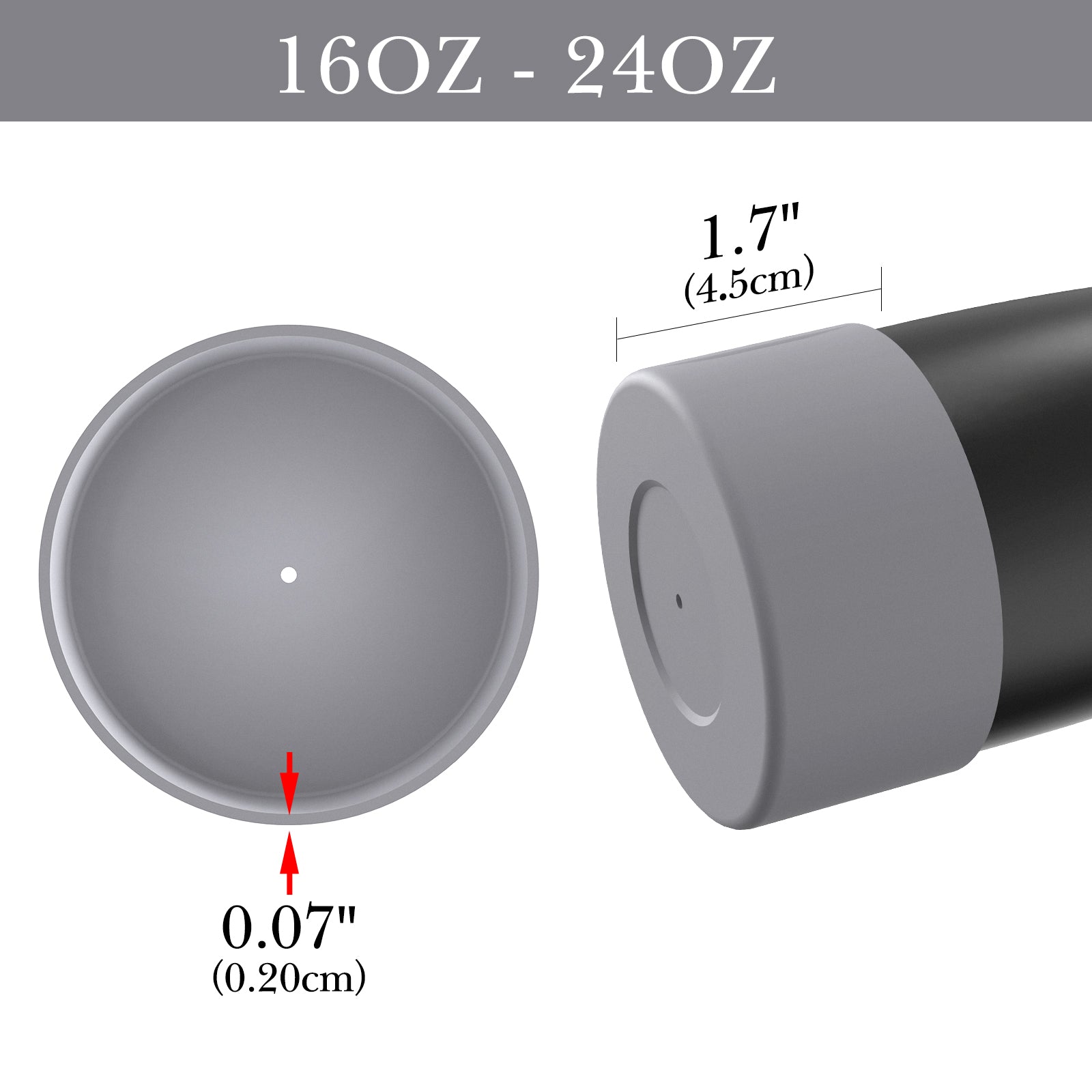 Linkidea 2 Pack Water Bottle Boot Compatible with Contigo West Loop 2.0 16oz/20oz/24oz, Huron 2.0 16oz/20oz, Silicone Anti-Slip Bottle Bottom Bumper Protector (Grey)