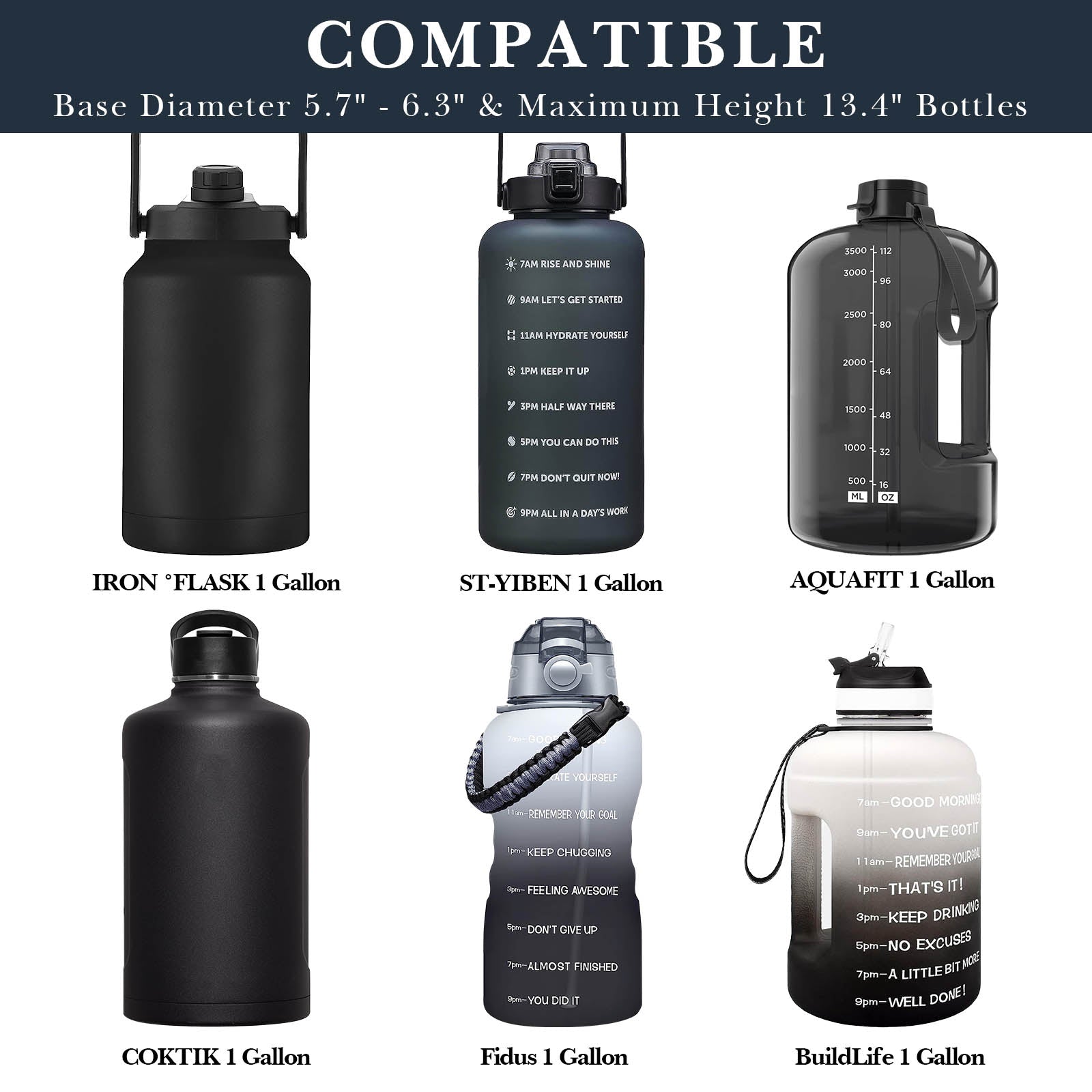 Linkidea 1 Gallon (128 oz) Water Bottle Carrier with Strap Compatible with AQUAFIT, BuildLife, Neoprene Large Waterbottle Sling Bag Holder with Phone Pocket | Keyring (Black)