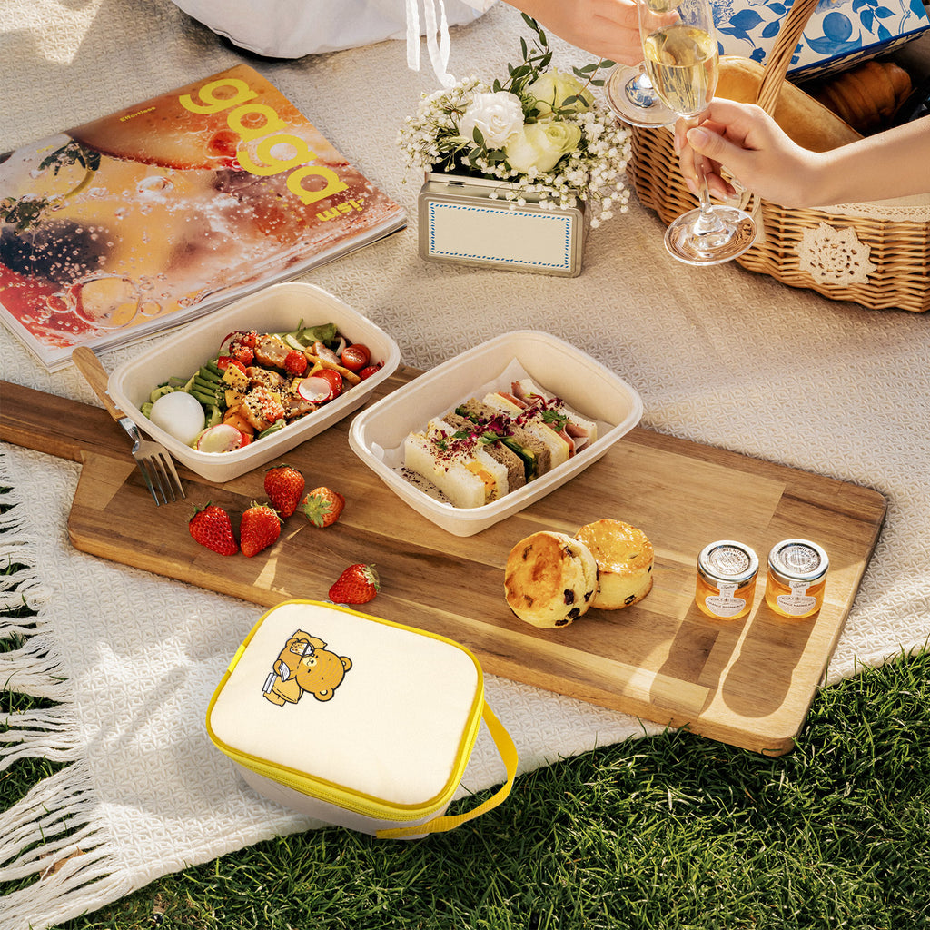 Linkidea Insulated Food Jar Bag, Thermal Snack Container, Portable Storage Pouch for Can, Suitable for Office Work, Outdoor Picnics, Compatible with Thermos, Hydro Flask, Hydrapeak (Yellow)
