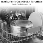 Linkidea 304 Stainless Steel Rice Steamer Insert with Stand, Compatible with AROMA ARC-954SBD, Rice Cooker Basket with Handles & Feet, Multi-Purpose Mesh Strainer for Cooking