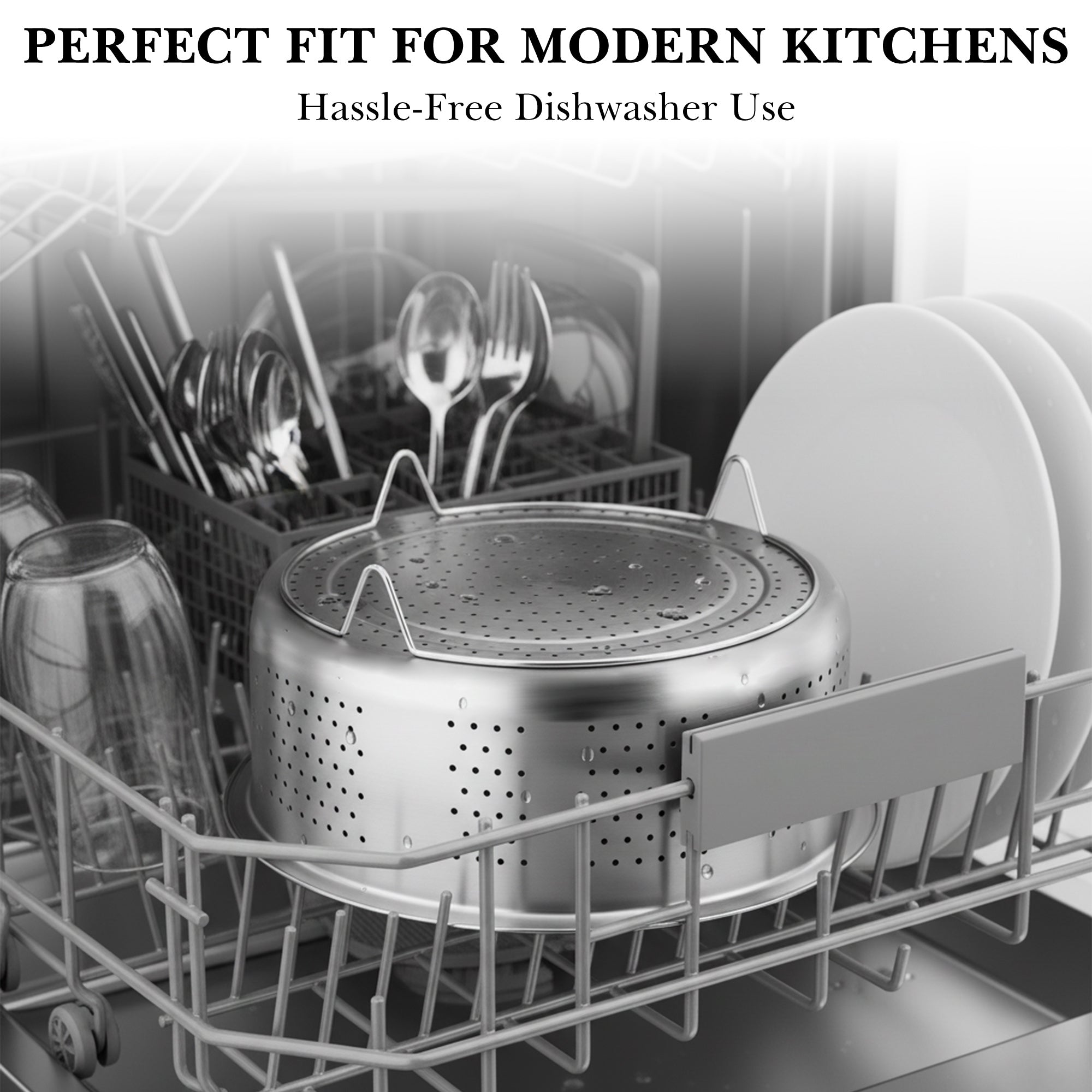 Linkidea 304 Stainless Steel Rice Steamer Insert with Stand, Compatible with AROMA ARC-954SBD, Rice Cooker Basket with Handles & Feet, Multi-Purpose Mesh Strainer for Cooking