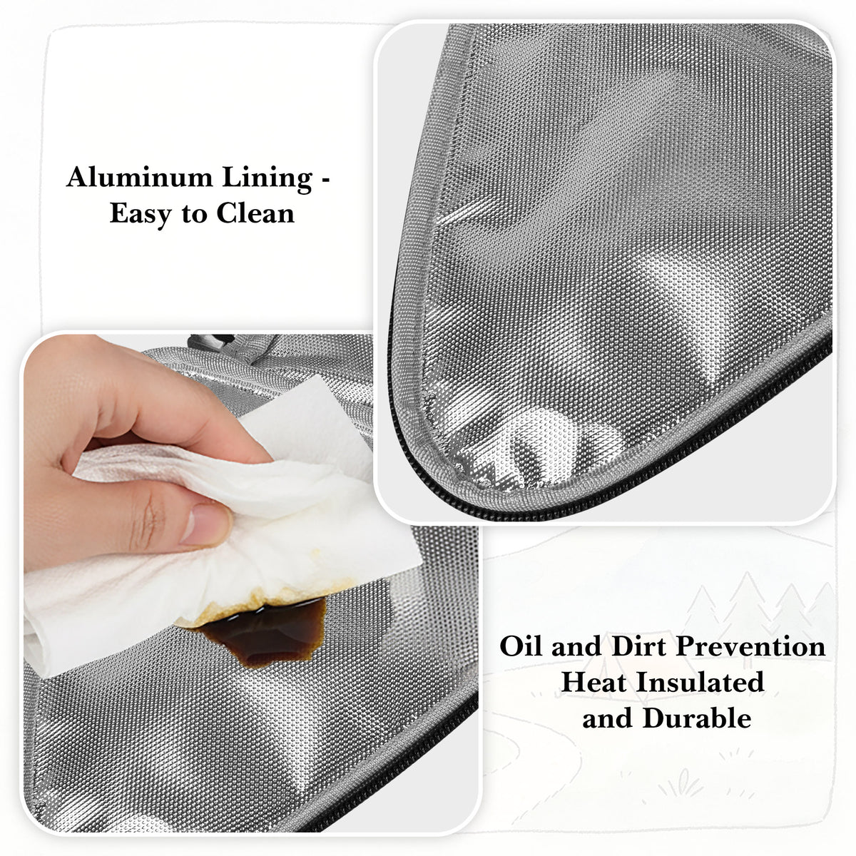 Linkidea Medium Reusable Lunch Bag, Insulated Snack Pouch, Leakproof Food Storage Bag for Sandwiches, Snacks and Fruits, Compact Lunch Tote for Daily Use (Black)