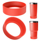 Linkidea 2 Pack Water Bottle Boot Compatible with YETI Tumbler 20oz/30oz, Travel Mug 20oz/30oz, Silicone Anti-Slip Waterbottle Bottom Sleeve Cover Protector (Red)