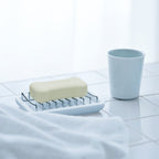 Linkidea Double Layer Ceramic Soap Dish, Stainless Steel Self Draining Soap Tray Holder, Soap Sponge Box for Bathroom Shower