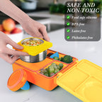 Linkidea 4 Pcs Silicone Seal Replacement, Exact Fit Lid Seal Gasket Compatible with OmieBox, Leakproof Food Safe Parts & Accessories for Bento Box (Orange)