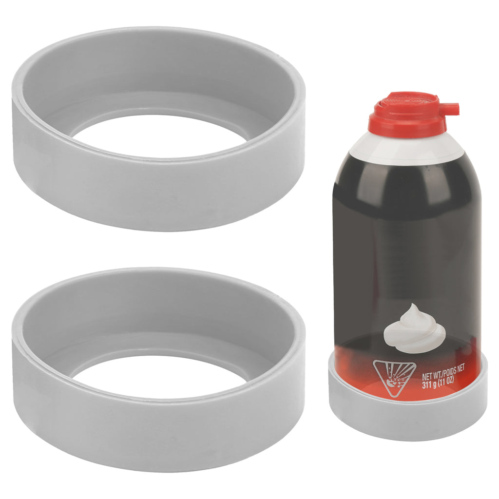 Linkidea 2 Pack Silicone Shaving Can Holder, 2.5" Anti-Rust Stand for Shaving Gel & Foam Cans, Bathroom Countertop Protector, Compatible with Barbasol, Gillette (Grey)