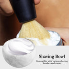 Linkidea Marble Shaving Bowl for Men, Shaving Soap & Cream Bowl, Durable Wet Shave Mug, Easy to Create Rich Lather, Stylish Bathroom Shaving Accessory (White)