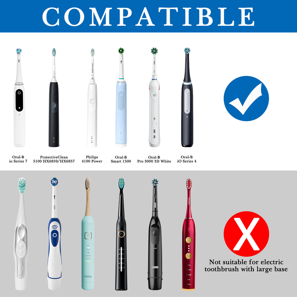 Linkidea Ceramic Electric Toothbrush Holder with Tray, Tooth Brush Stand for Standard Handle, Countertop Organizer Compatible with Philips Sonicare ProtectiveClean, Oral-B iO Series