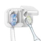 Linkidea Self Adhesive Toothbrush Holder with Individual Slot and Cover, Plastic Manual Brush Hanger for Bathroom, Shower, Compatible with Colgate Renewal, Oral-B CrossAction Toothbrush