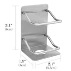 Linkidea 2 Pack Stainless Steel Electric Razor Holder for Shower, Shaver Organizer Compatible with Braun Series 5, Philips Series 2400, 5000x, 9000 (Silver)