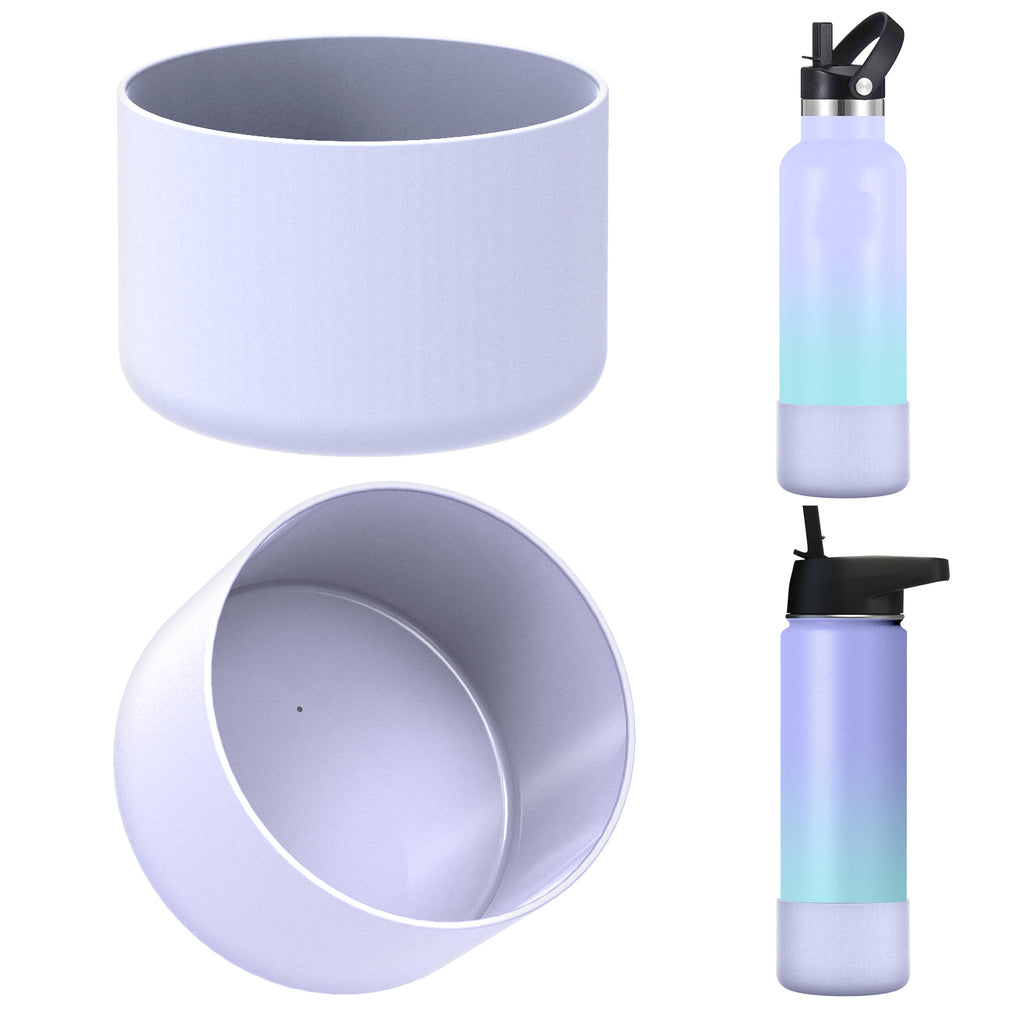 Linkidea 2 Pack Water Bottle Boot Compatible with IRON °FLASK Wide/Narrow Mouth 12oz/14oz/16oz/18oz/20oz/22oz/24oz, Silicone Bottle Bottom Sleeve Cover Bumper Protector (Fog)