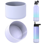 Linkidea 2 Pack Water Bottle Boot Compatible with IRON °FLASK Wide/Narrow Mouth 12oz/14oz/16oz/18oz/20oz/22oz/24oz, Silicone Bottle Bottom Sleeve Cover Bumper Protector (Fog)