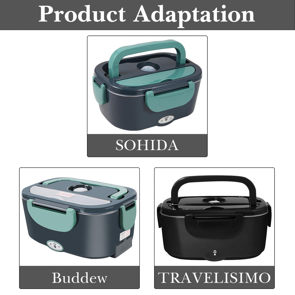 Linkidea 304 Stainless Steel Electric Lunch Box Inner Container, Compatible with 1.5L SOHIDA Electric Box, Removable Reusable Tray, Food Replace Container (Silver)