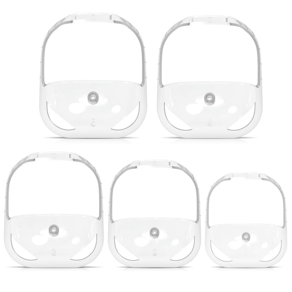 Men's Goatee Shaving Template & Beard Guide Shaper, 5 Size Facial Hair Styling Tool with Comb, Mustache Grooming Kit (White)