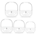 Men's Goatee Shaving Template & Beard Guide Shaper, 5 Size Facial Hair Styling Tool with Comb, Mustache Grooming Kit (White)