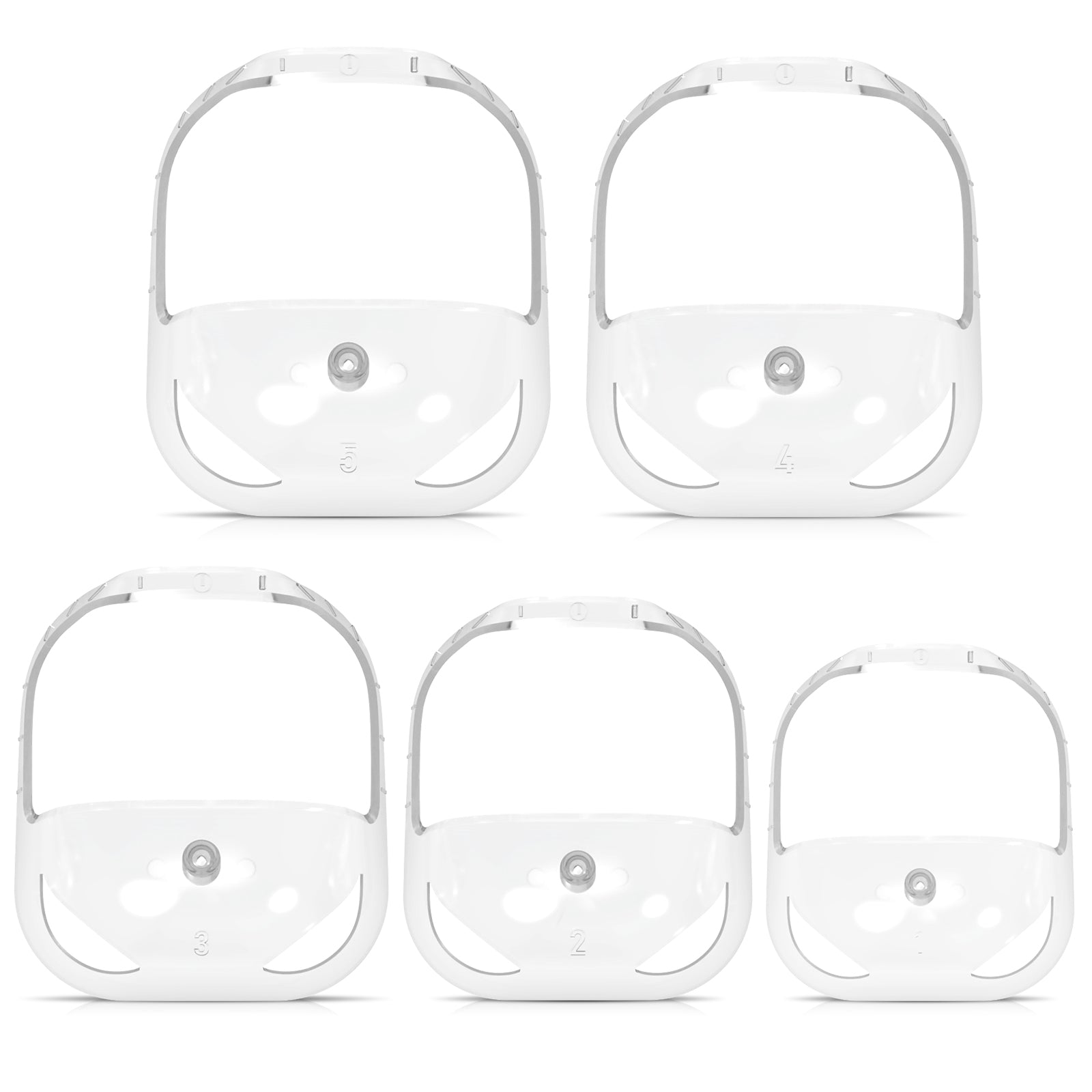 Men's Goatee Shaving Template & Beard Guide Shaper, 5 Size Facial Hair Styling Tool with Comb, Mustache Grooming Kit (White)